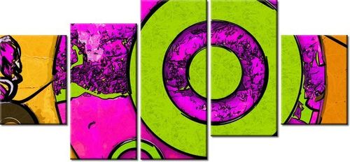 70CM 150CM OBRAZ 5 ELEM FIOLETOWY CEL ŚCIENNY na Arena.pl