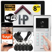 Wideodomofon WIFI TUYA z Szyfratorem na KOD BRELOK Full HD Aplikacja 2-ŻYŁ