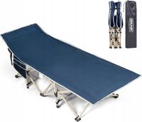 2 x SKŁADANE ŁÓŻKO JEDNOOSOBOWE KEMPINGOWE NA BIWAK 190CM PODRÓŻNE STABILNE