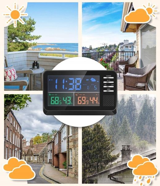 Bezprzewodowa Stacja Pogodowa Zegar Termometr Data zdjęcie 4