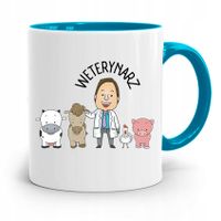 Kubek Błękitny Weterynarza Najlepszy Weterynarz Z Nadrukiem Ze Zdjęciem