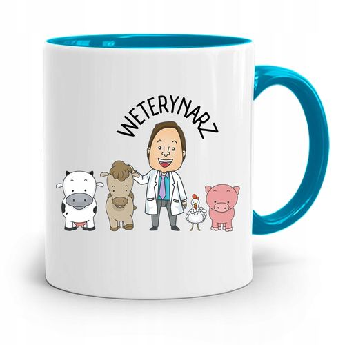Kubek Błękitny Weterynarza Najlepszy Weterynarz Z Nadrukiem Ze Zdjęciem na Arena.pl