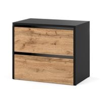 Szafka Na Buty Loft Do Przedpokoju Pojemna Uchylna 2 Drzwi Czarny Wotan