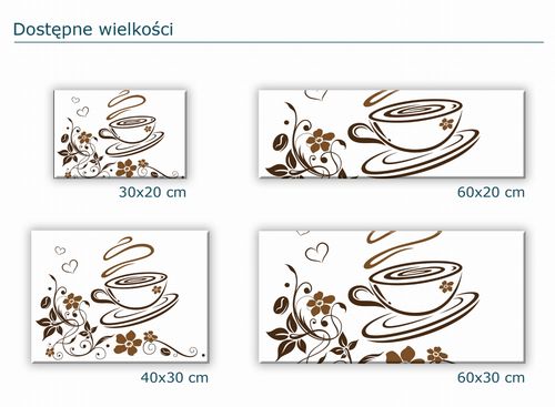 SZKLANA DESKA KUCHENNA 60x30 88d Kawa i kwiaty na Arena.pl