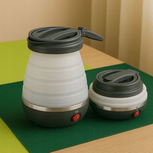 Czajnik Turystyczny Składany Silikonowy Szary AGD Drobne Do Kuchni 0,6L na Arena.pl