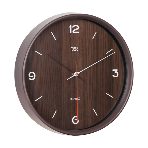 ZEGAR ŚCIENNY 30 CM CIEMNY BRĄZ TEESA na Arena.pl