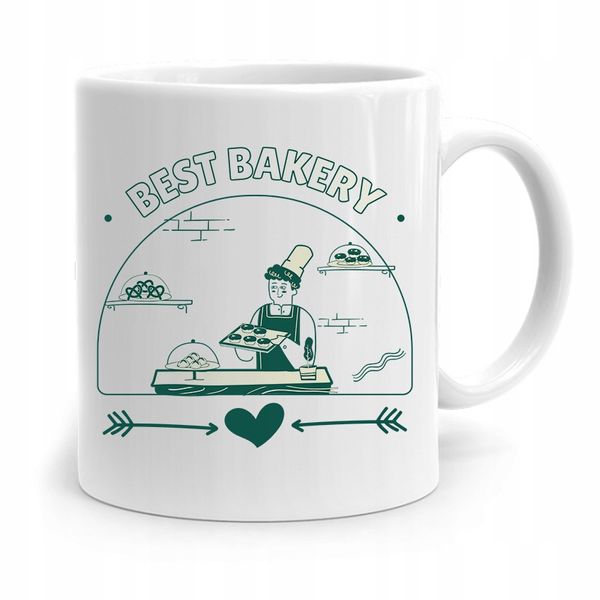 Kubek Prezent Dla Piekarza Best Bakery Z Nadrukiem Ze Zdjęciem zdjęcie 1