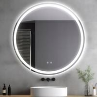 Lustro podgrzewane podświetlane LED 50 cm okrągłe łazienkowe dotykowe