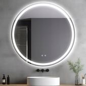 Lustro podgrzewane podświetlane LED 50 cm okrągłe łazienkowe dotykowe