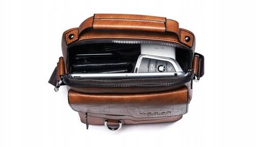 SASZETKA MĘSKA NA RAMIĘ DO RĘKI TORBA KIESZEŃ LISTONOSZKA BRĄZ CZARNY na Arena.pl