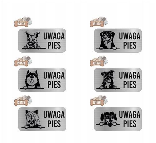 GRAWER Tabliczka nierdzewna laminat 20x10 cm UWAGA PIES PUDEL PUDELEK na Arena.pl
