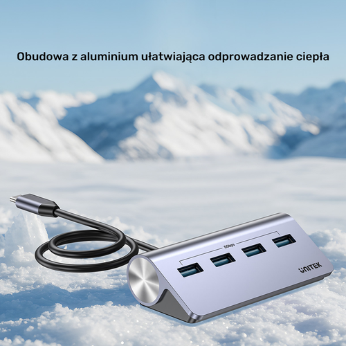 Unitek Ergonomiczny hub USB-C | 4x USB-A | 5Gbps na Arena.pl