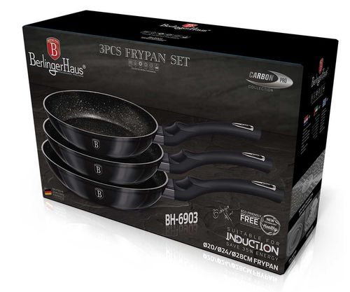 zestaw 3 patelni granitowych berlinger haus bh-6903 carbon pro na Arena.pl