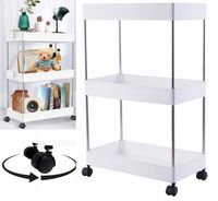 MOBILNA SZAFKA REGAŁ NA KÓŁKACH PÓŁKA ŁAZIENKOWA Z HACZYKAMI