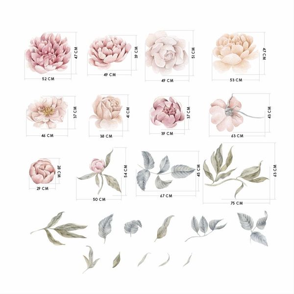 Naklejki Piwonie i Róże DK441 zdjęcie 3
