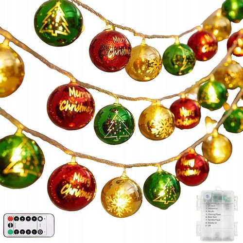 Łańcuch Girlanda Świetlna 20Led Na Boże Narodzenie Na Baterie4.1 m z pilot na Arena.pl