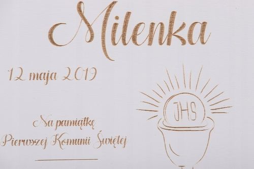 PUDEŁKO białe KOMUNIA prezent GRAWER pamiątka IMIĘ na Arena.pl