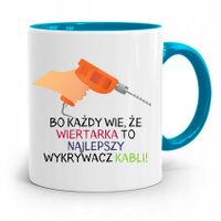 Kubek Błękitny Dla Budowlańca Wykrywacz Kabli Z Nadrukiem Ze Zdjęciem