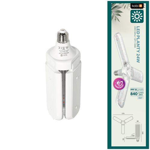 Żarówka Lampa Do Uprawy Wzrostu Roślin 24W E27 Oświetlenie LED na Arena.pl