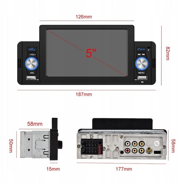 RADIO SAMOCHODOWE 1 DIN USB DOTYKOWE ANDROID AUTO CARPLAY MIRROR LINK zdjęcie 8