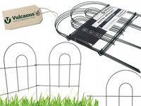 Metalowy Płotek Ogrodzeniowy 83cm x 308cm Rabaty Kwiatowe Ozdobny Czarny