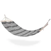 Hamak jednoosobowy biało-czarny 200x80 cm