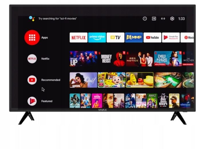SMART TV LED 40 VIVAX 40LE20K DVBT2 PVR Android 11 zdjęcie 1
