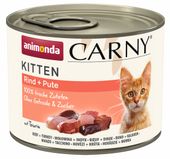 Karma o wysokiej zawartości mięsa dla kociąt Animonda Wołowina + Indyk 200g