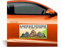 Magnes na samochód reklama magnetyczna 60x30 kamienie ozdobne różne wzory