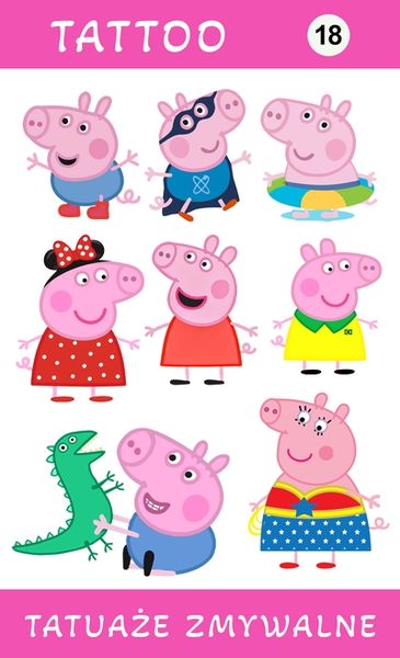 Tatuaże zmywalne Świnka Peppa zdjęcie 1