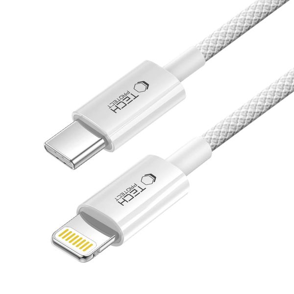 tech-protect ultraboost lite lightning cable pd27w/3a 100cm cool grey zdjęcie 2