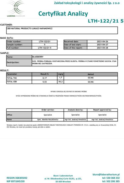 Susz konopny CBD | BLUEBERRY | 5 g zdjęcie 5