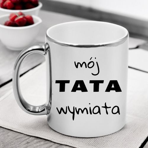 KUBEK SREBRNY PREMIUM Z NADRUKIEM DLA TATY PREZENT DZIEŃ OJCA TATA na Arena.pl