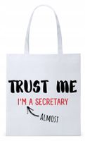 Dla Sekretarki Na Prezent Torba Eco Biała Shopper Z Nadrukiem Ze Zdjęciem