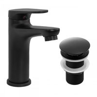 Bateria umywalkowa w komplecie z korkiem klik klak bez przelewu czarna loft