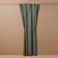 Lniana zasłona Merida w oliwkowym kolorze 140x250