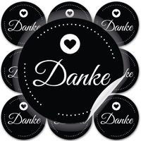Naklejki DANKE ozdobne 10 sztuk na prezenty