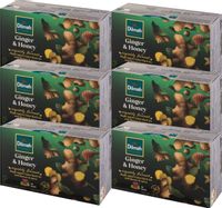 (x6) DILMAH Czarna Herbata z Aromatem Imbiru i Miodu 20tb