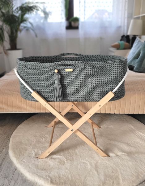 Kosz Mojżesza BOHO Handmade ze stojakiem - laurel zdjęcie 3