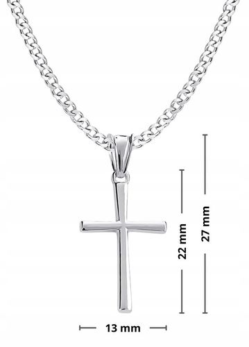 Krzyżyk srebrny łańcuszek zestaw komunijny dla chłopca na prezent chrzest na Arena.pl