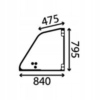 Szyba drzwi górna Merlo Multifarmer, Panormamic 36.7, 40.17, 41.7, Roto