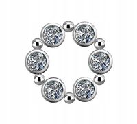 Tytanowy Charms - PREMIUM ZIRCON srebrny PIERCING