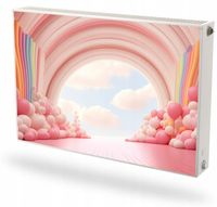 Mata magnetyczna na grzejnik na wymiar PODIUM SCENA TĘCZA BALONY 60x100 cm