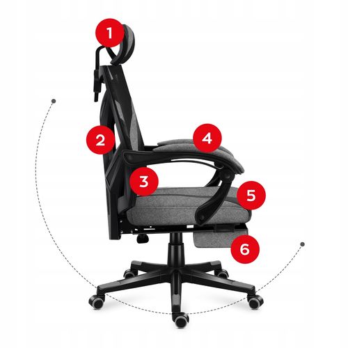 Fotel ergonomiczny Huzaro COMBAT 5.0 Grey na Arena.pl