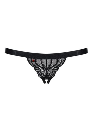 koronkowe stringi otwarte obsessive z kokardką l/xl na Arena.pl