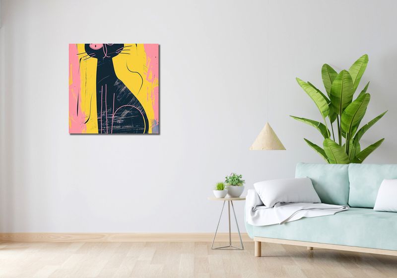 Obraz 70x70cm Kontrastowa Kotka zdjęcie 2