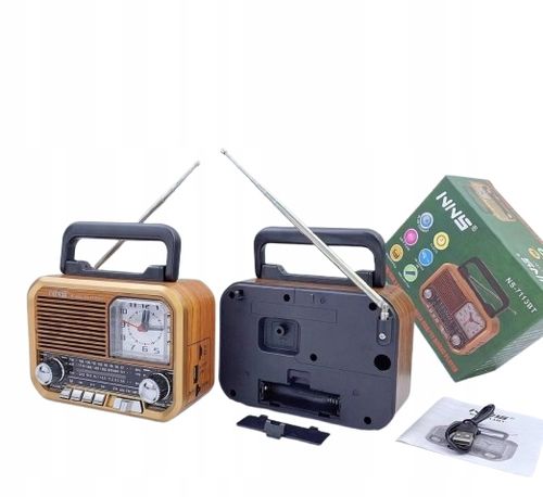 Radio FM Kuchenne RETRO z bluetooth USB MP3 z RĄCZKĄ ZEGAR USB na Arena.pl