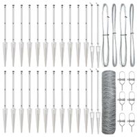 Ogrodzenie z słupkami Srebrny 0,5 x 50 m Stal pokryta PCV