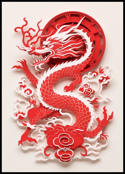 Plakat 67,5x95cm Czerwony Smok zdjęcie 2