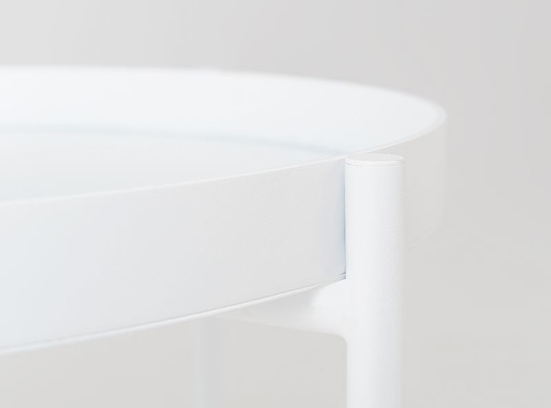 Stolik kawowy HANNA METAL 60-1F - biały, stolik nocny, stolik boczny zdjęcie 2